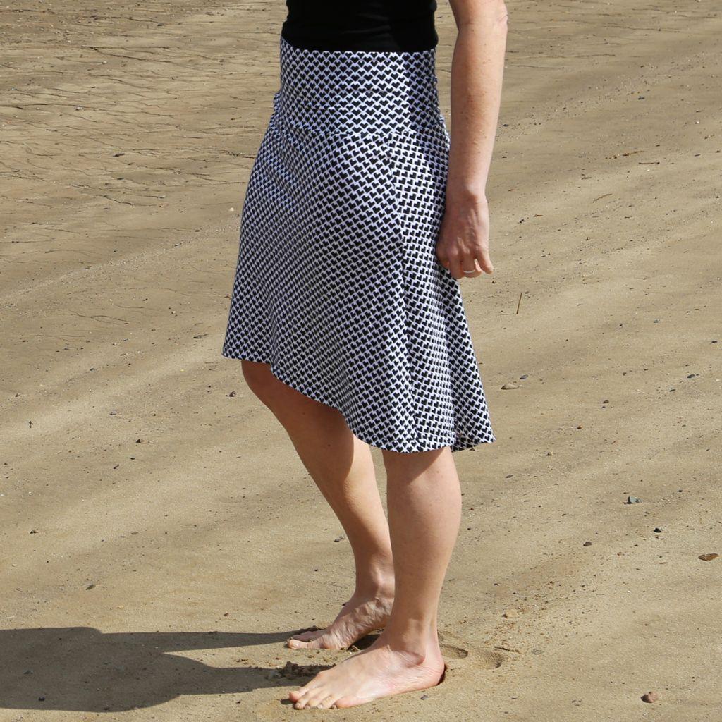 Papierschnittmuster Rock aus Jersey Frau Eva XS-XL